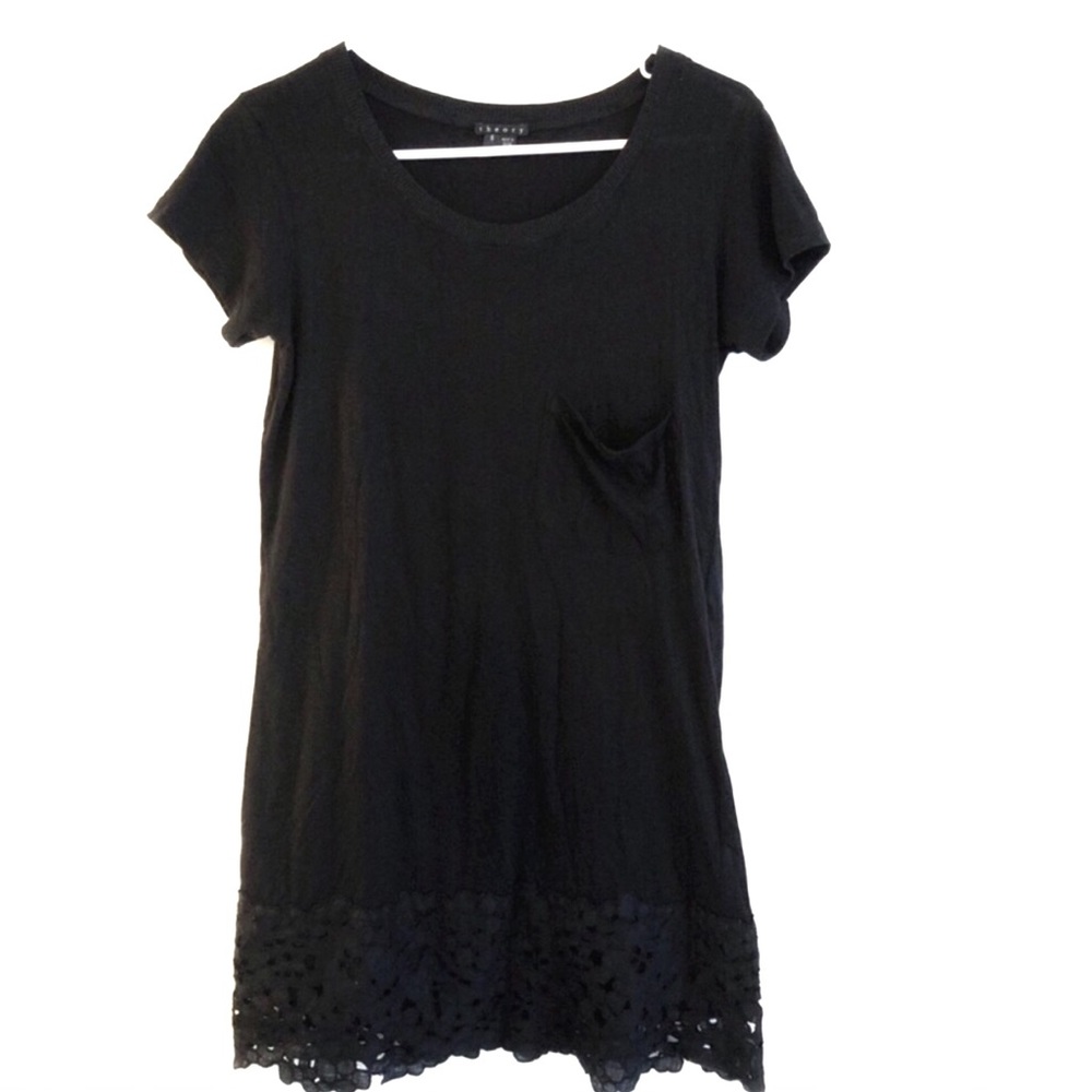 Theory Black Dress Lace Trim